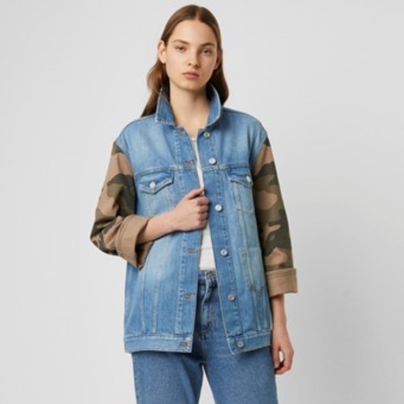 NWT French Connection Tyra Western Camo Jean Jacke - Picture 3 of 8